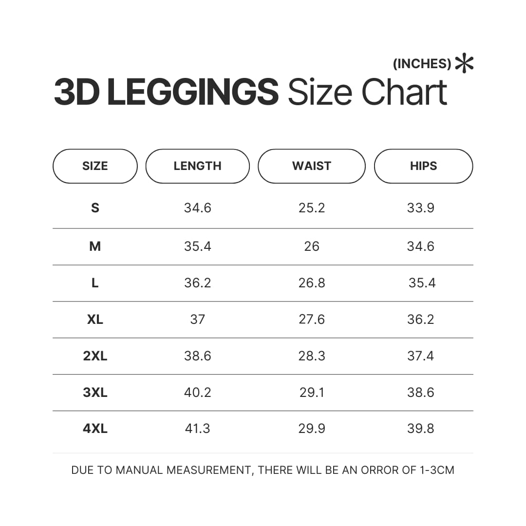 Leggings Size Chart - Ghost Band Store