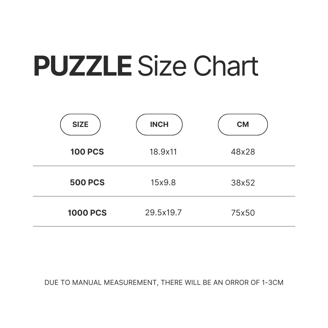 Puzzle Size Chart - Ghost Band Store