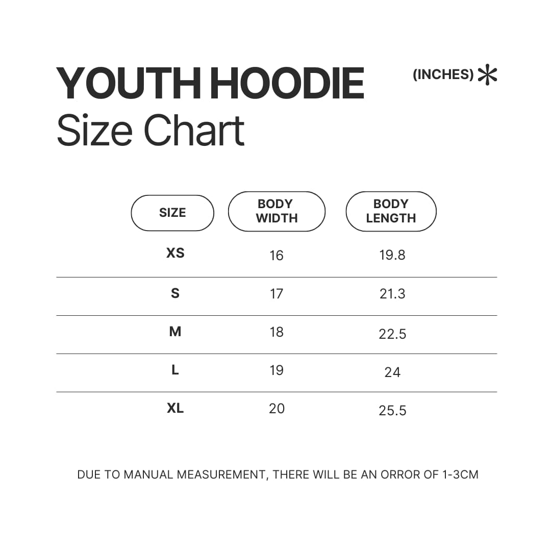 Youth Hoodie Size Chart - Ghost Band Store