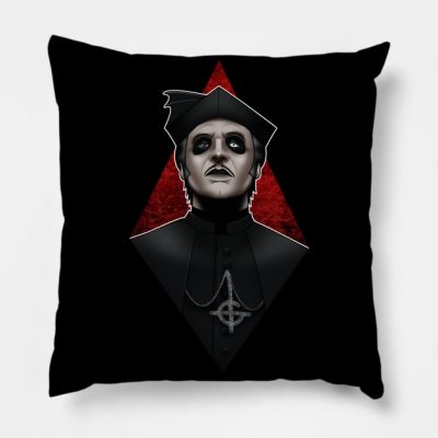 Ghost Cardinal Copia Throw Pillow Official Ghost Band Merch