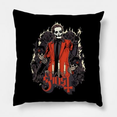 Ghost 80S Rock Music Vintage Throw Pillow Official Ghost Band Merch