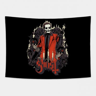 Ghost 80S Rock Music Vintage Tapestry Official Ghost Band Merch