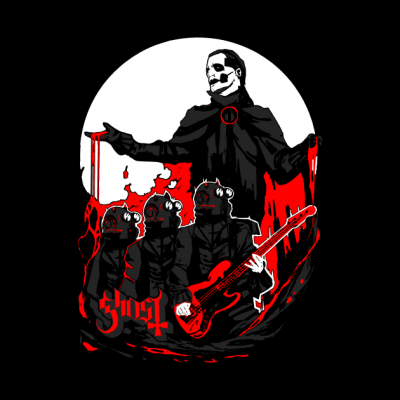 Papa Ghost With Ng Cream Red Tapestry Official Ghost Band Merch