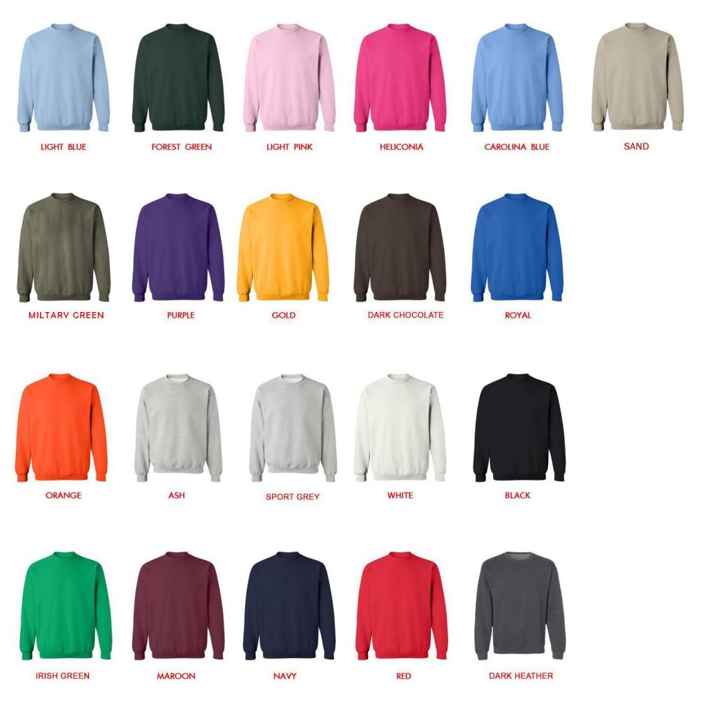 sweatshirt color chart - Ghost Band Store