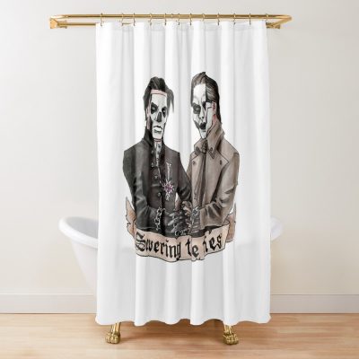Double Devil Shower Curtain Official Ghost Band Merch