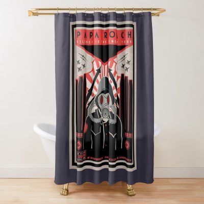 Music Vintage Papa Band Funny Graphic Gifts Shower Curtain Official Ghost Band Merch